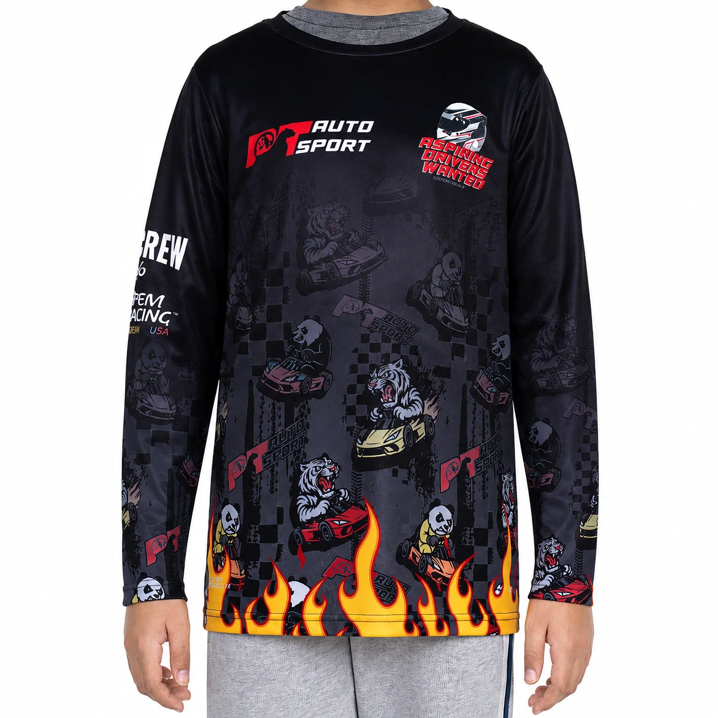 PT Autosport x Flow Society Go Kart Long Sleeve Tee